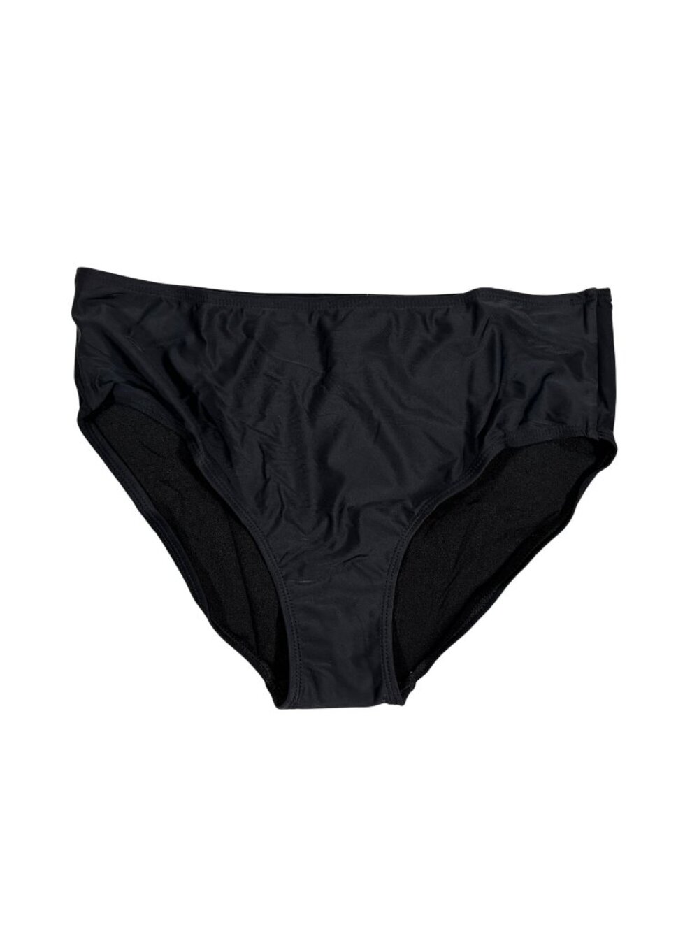 Fullfitall Womens Black High-Waisted Swim Bottoms Size 14 Nylon & Spandex Blend